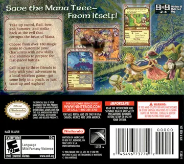 Children of Mana (USA) box cover back